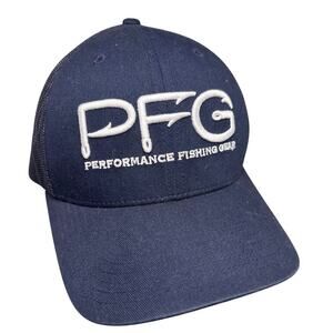 Columbia PFG Fishing Mesh Ball Cap Hat Performance‎ Gear Snapback Navy Blue